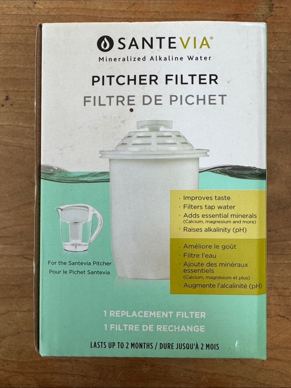 Santeria water Pitcher Replacement Filter NIB sealed